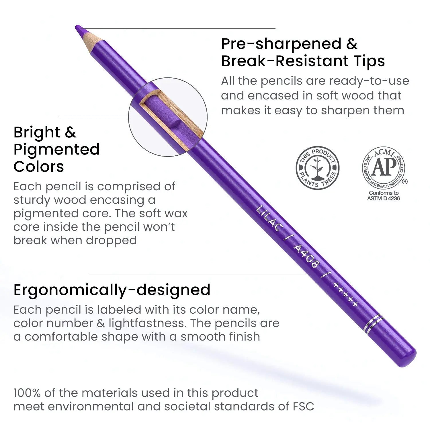 Arteza Colored Pencils Expert Assorted Colors Set